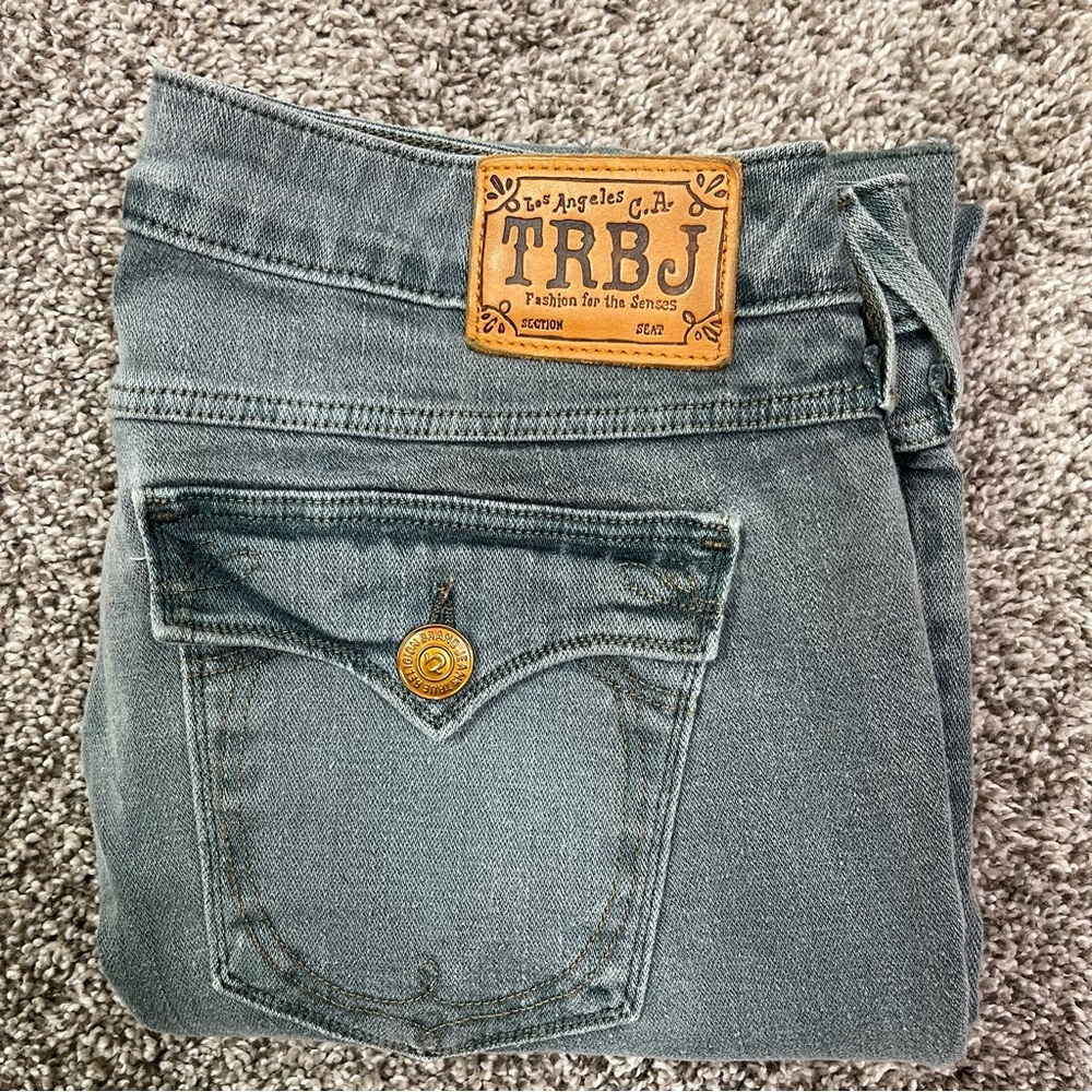 True Religion Becky Bootcut Flare Jeans Greenish Wash Size 30 Made in USA - Picture 14 of 14